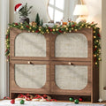 Nicetree Freestanding Ultra Slim Arched Rattan Accent Shoe Storage  Modern Rustic Shoe Rack wourant