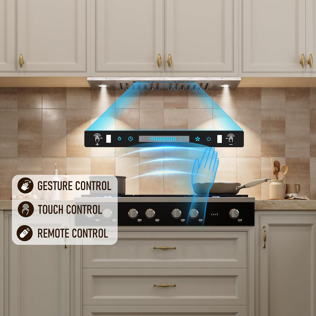 IKTCH 30" Built-in/Plug-in Range Hood 900 CFM, Ducted/Ductless Convertible Ducted, Stainless Steel Kitchen Range Hood wourant