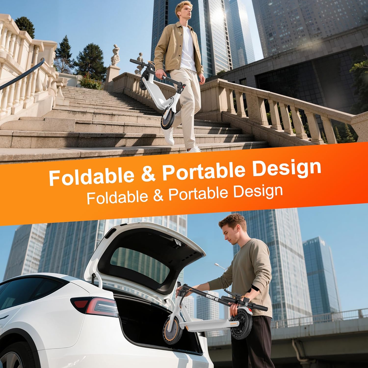 Electric Scooter, 350W/500W Motor, Top Speed 19/22 mph, Max 16/23/28Miles Ranges, Foldable E Scooter for Adults wourant