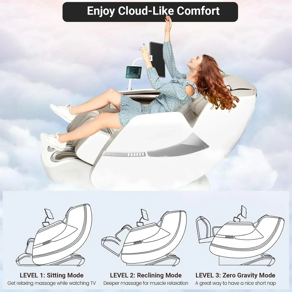 2025 Massage Chair Full Body Zero Gravity SL-Track Shiatsu Massage Recliner Chair with Heat wourant