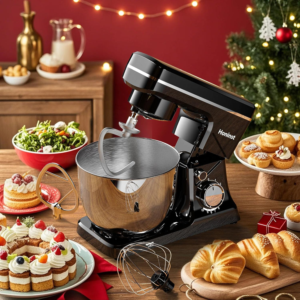10-Speed Stand Mixer with 8-in-1 Splash Guard, Tilt Head, 6-Quart Stainless Steel Bowl + Dishwasher-Safe Dough Hook/Whisk/Blender/Scraper wourant