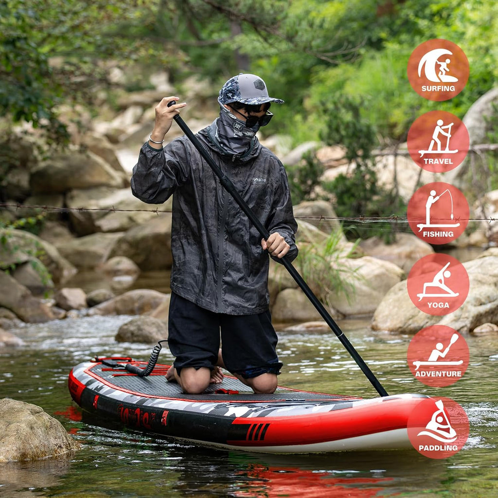 FunWater Inflatable Stand Up Paddle Board with Premium SUP Paddle Accessories, Non-Slip EVA Deck, 11'/10'6' Paddle wourant