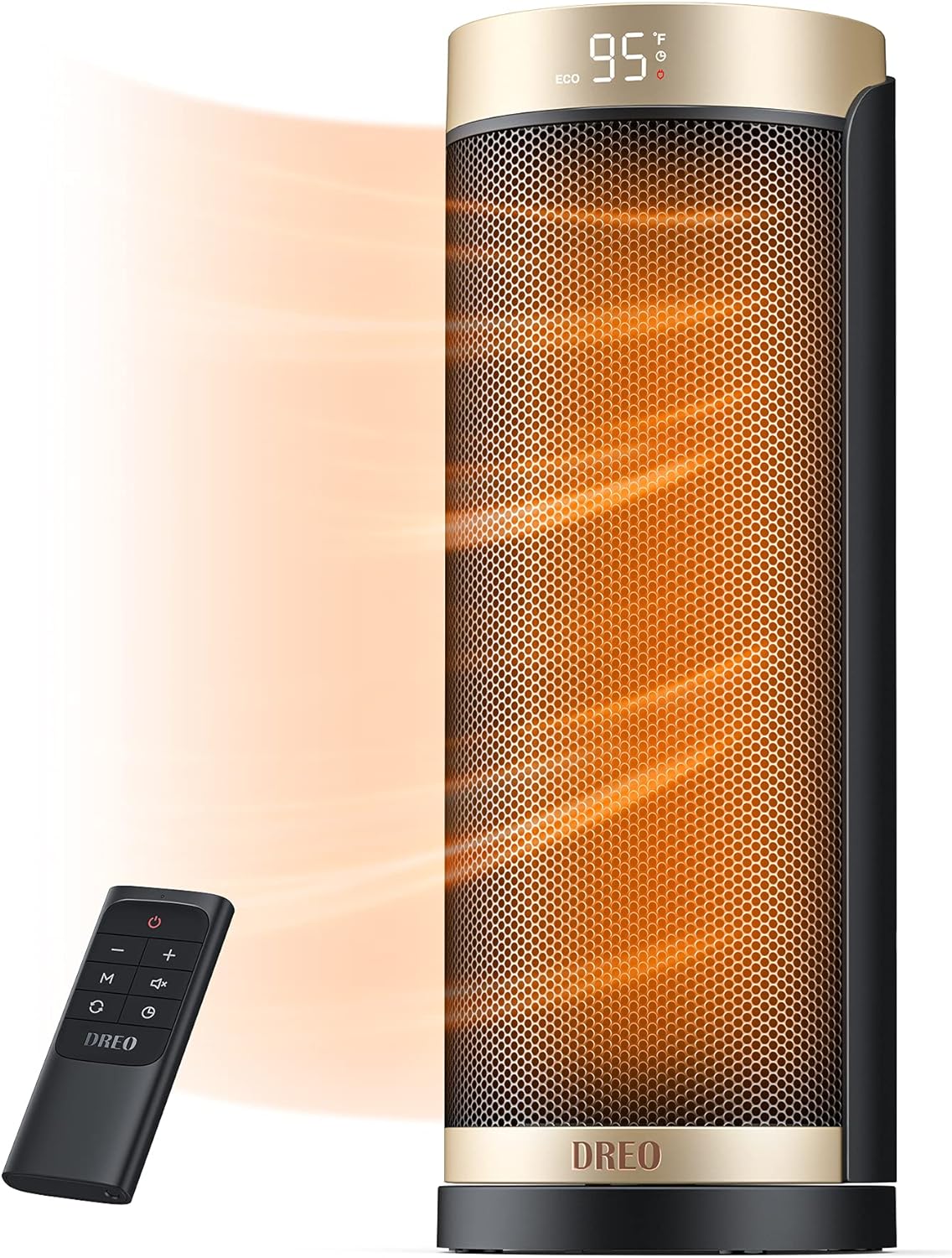 Dreo Space Heater, 1500W Electric Heaters for Indoor Use with Thermostat, 70° Oscillation, 8 Safety Protections, 5 Modes, Remote, 12H Timer, Quiet Portable Heater for Office, Bedroom, Large Room wourant