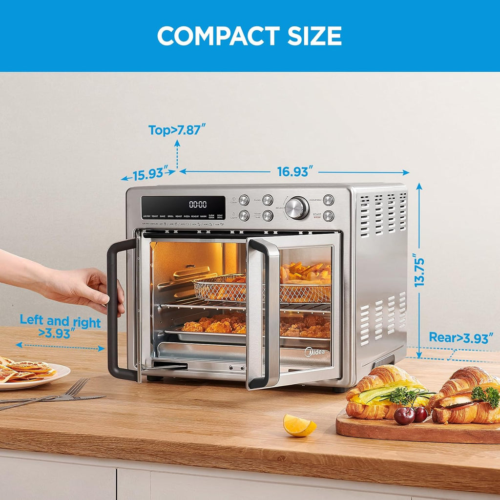 Flexify French Door Toaster Oven Air Fryer Combo 26.4 QT Extra Large Air Fryer Countertop wourant