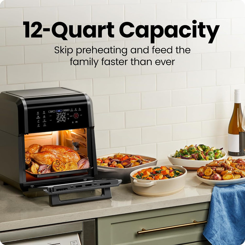 Chefman Compact 6.3-Quart Digital Air Fryer with Rotisserie, Dehydrator, and Convection Oven, 8 Touchscreen Presets wourant