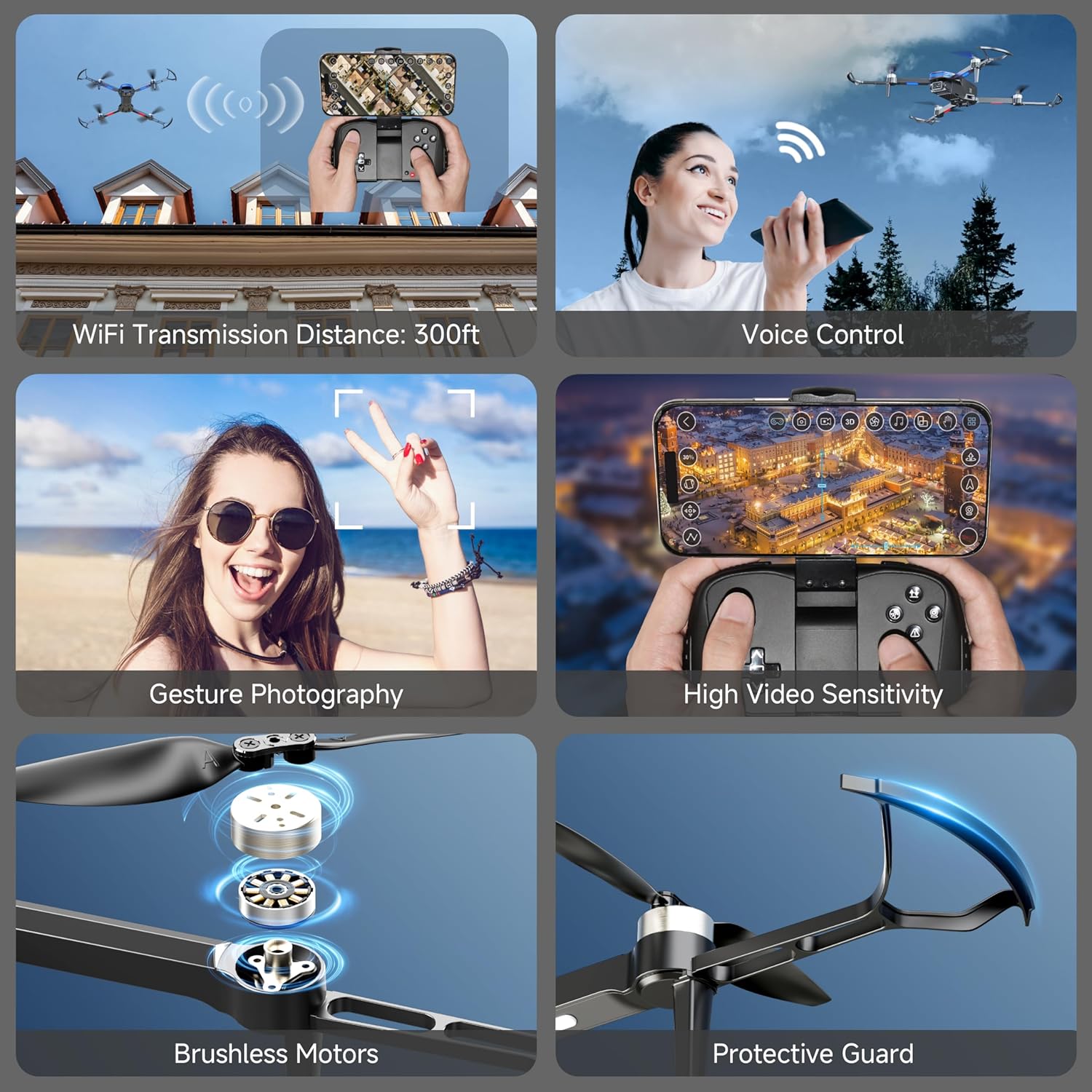 Adult drone with camera, 4K brushless motor drone, suitable for children beginners, FPV foldable remote control quadcopter wourant