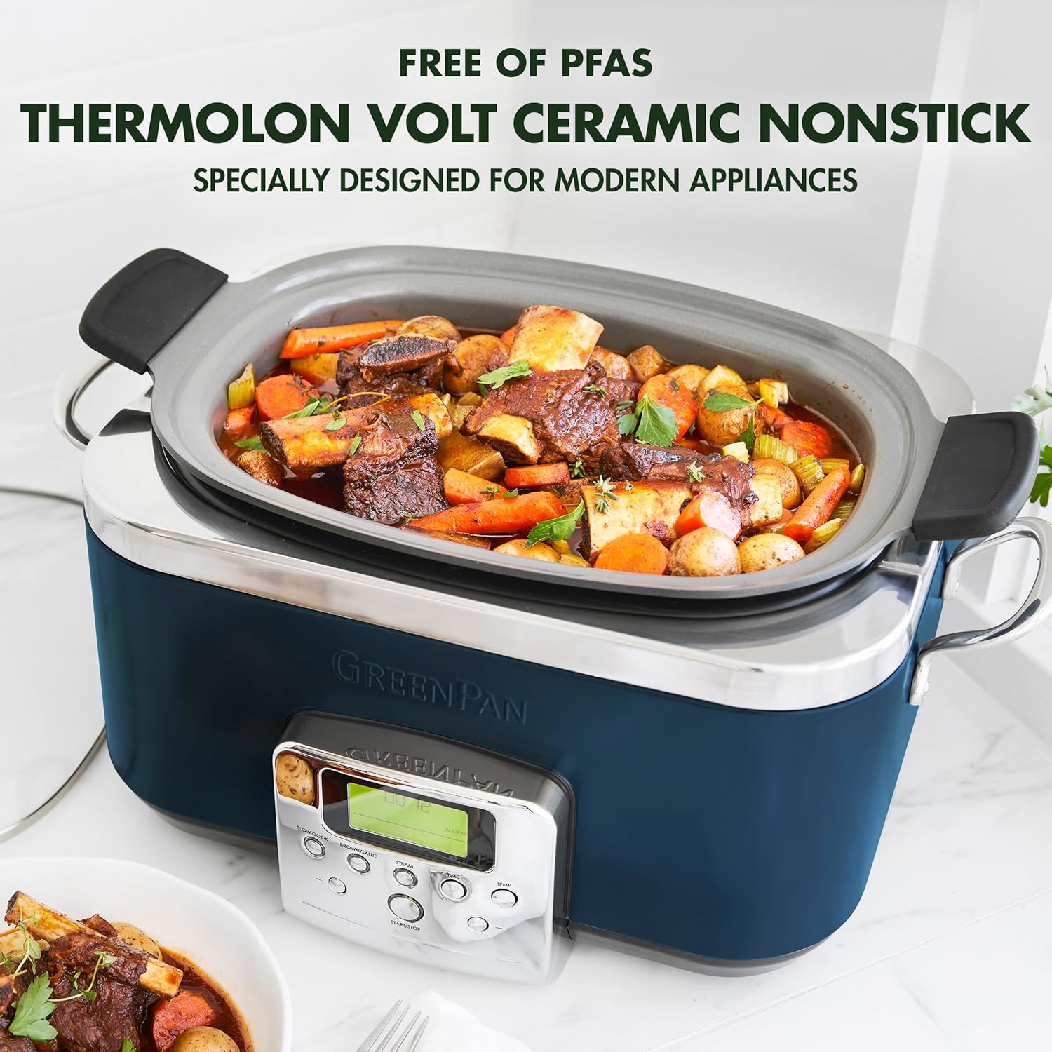 8-in-1 Programmable 6QT Electric Slow Cooker with Dishwasher-Safe Lid and Removable Base wourant