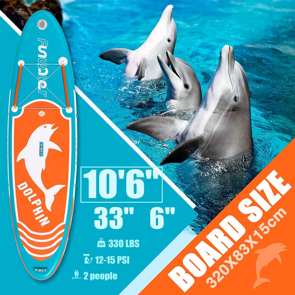 FunWater Inflatable Stand Up Paddle Board with Premium SUP Paddle Accessories, Non-Slip EVA Deck, 11'/10'6' Paddle wourant