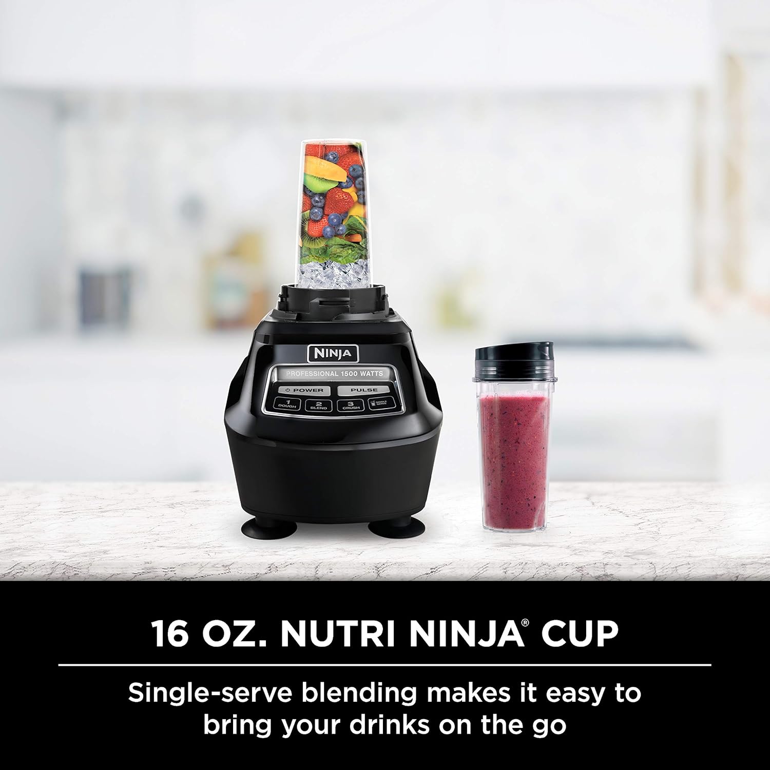 Ninja Mega Kitchen System, 1500-Watt, 72-Ounce Full-Size Blender and 8-Cup Food Processor with (2) 16-Ounce To-Go Cups wourant