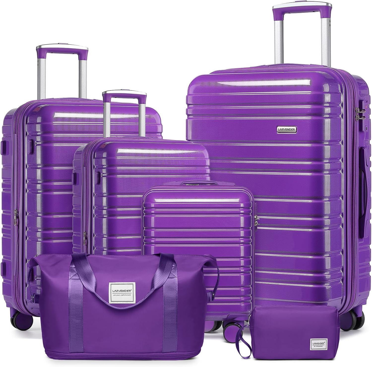 6-piece luggage set, expandable hardshell suitcase set with spinner wheels, lightweight rolling luggage set wourant