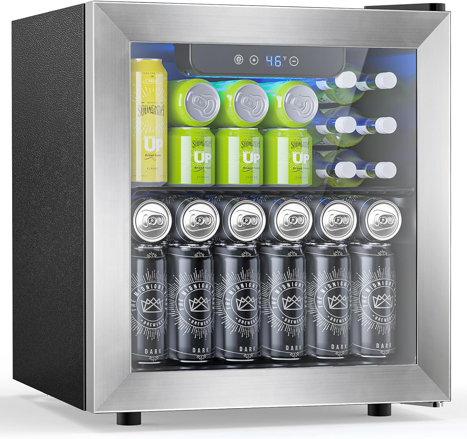 Electactic Mini Fridge 130 Can Beverage Refrigerator Cooler 3.2 Cu.Ft Drink Fridge wourant