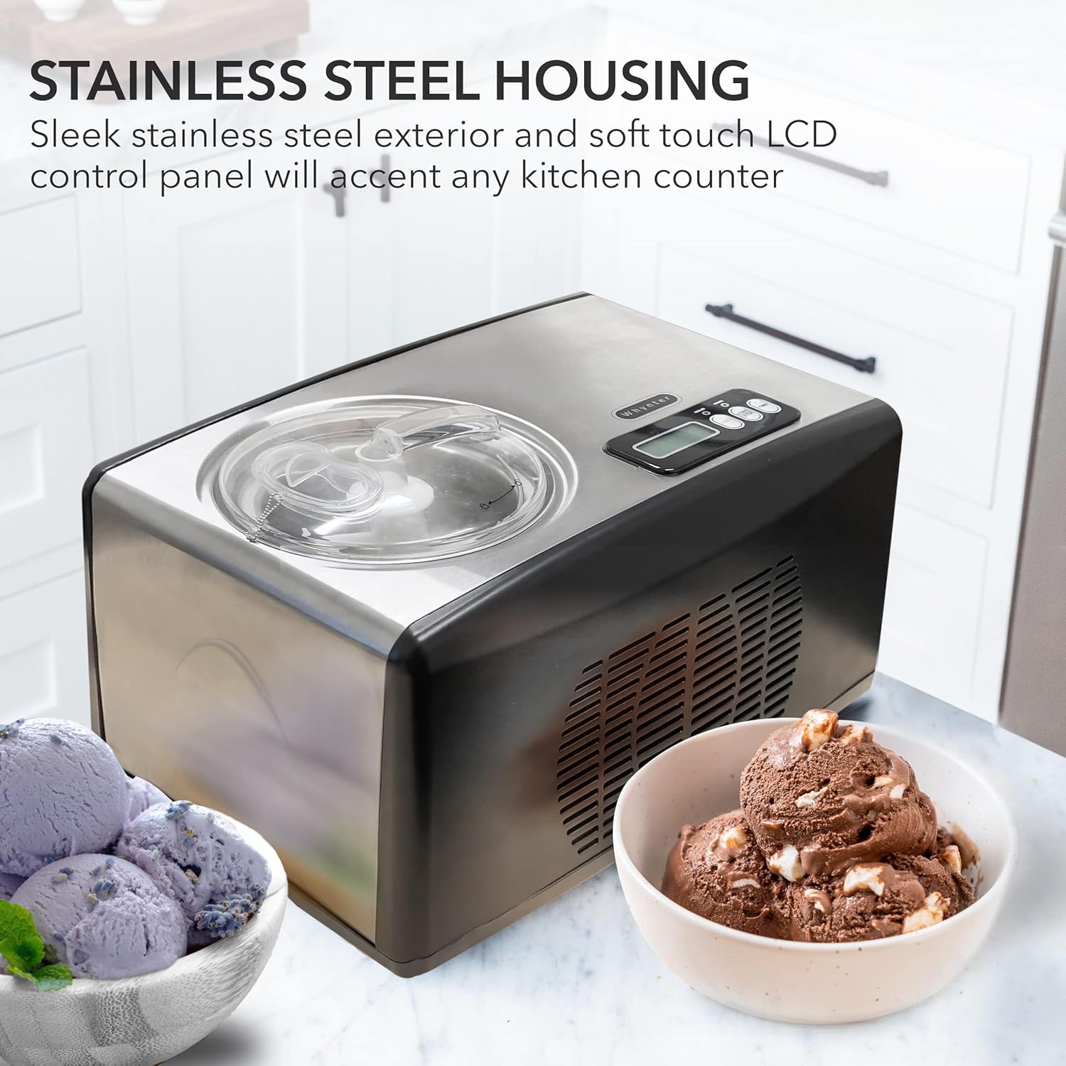 Whynter ICR-300SS 0.5-Quart Stainless Steel Rolled Ice Cream Maker With Compressor wourant