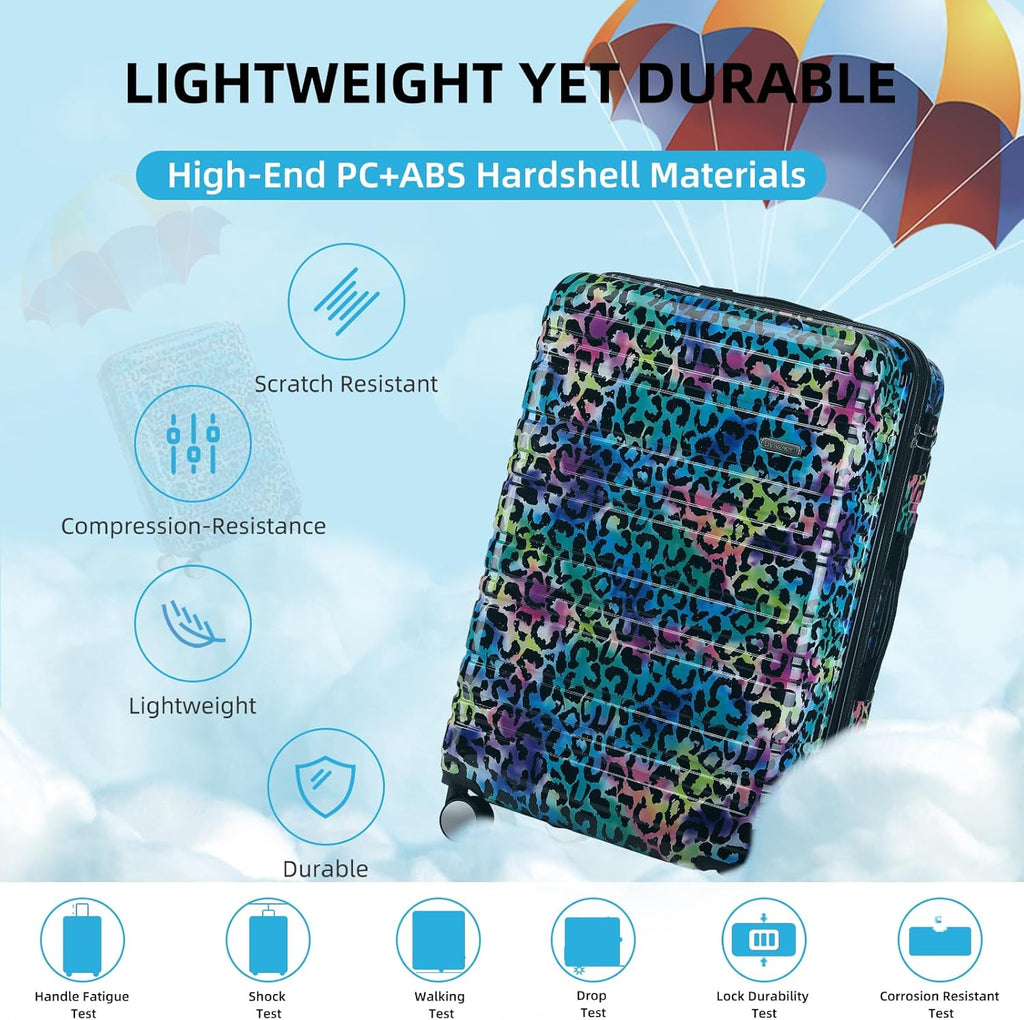 6-piece luggage set, expandable hardshell suitcase set with spinner wheels, lightweight rolling luggage set wourant