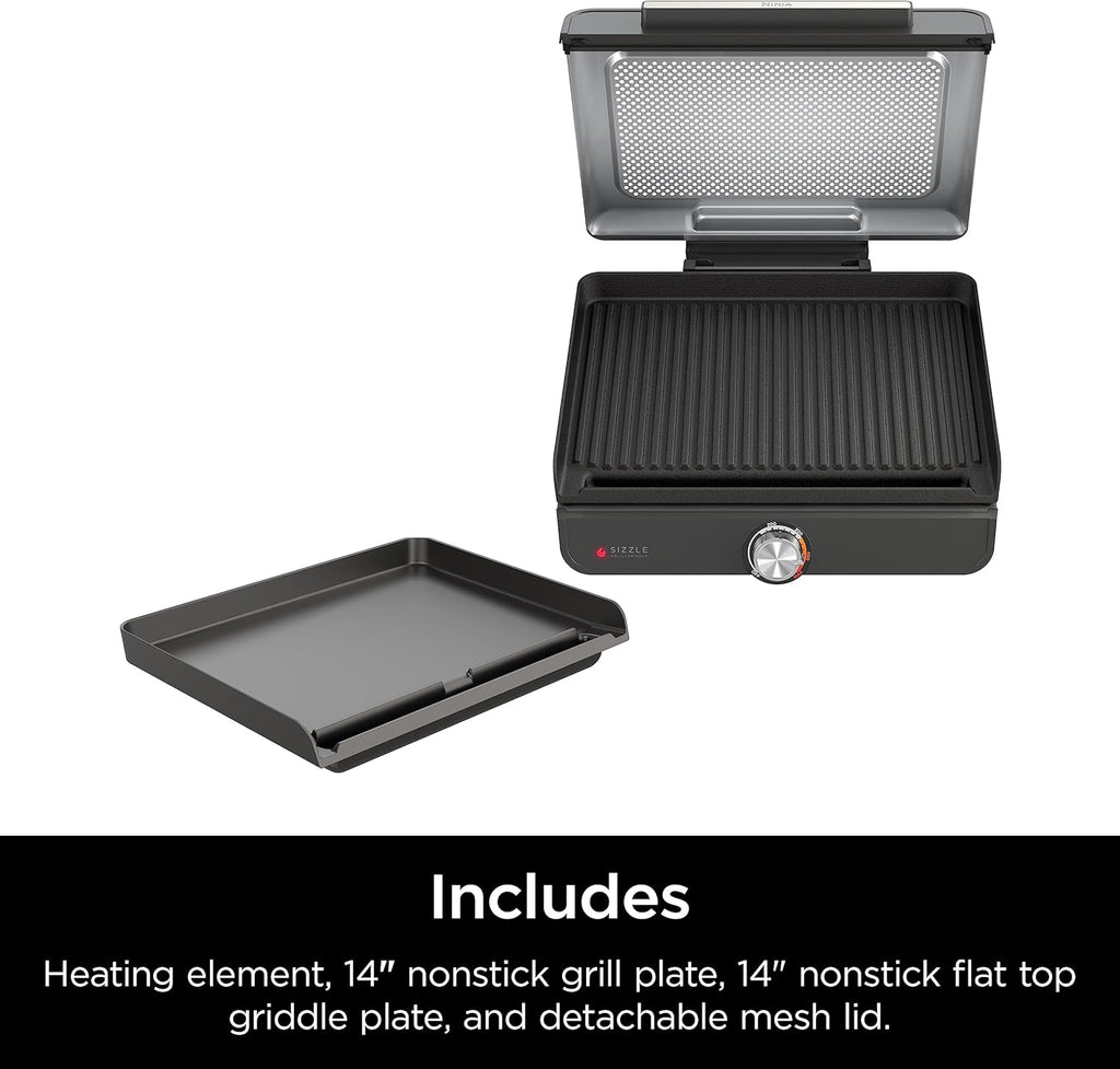 Griddle and Indoor Grill 14’ Electric Grill For Steak Burgers Salmon Veggies Pancake Griddle wourant