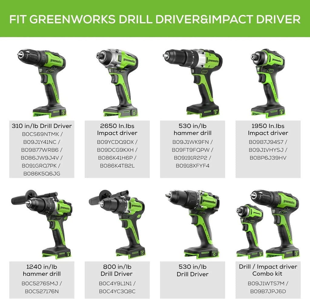 24V Brushless Cordless Drill Impact Driver Power Tool Combo Kit Included 1/2”Drill & 1/4”Hex wourant