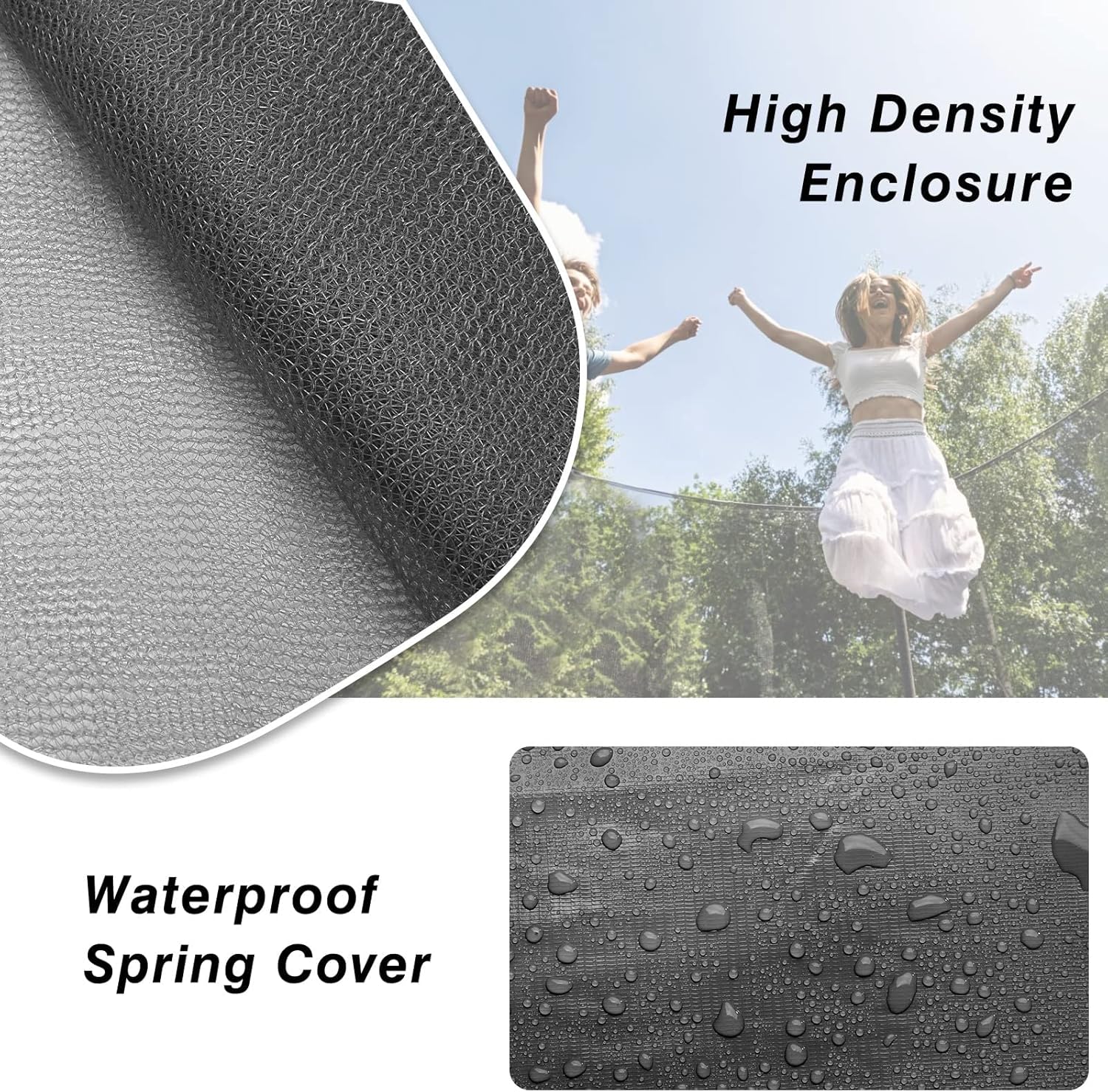 AOTOB 8FT 10FT 12FT 14 FT 15FT Trampoline with Safety Enclosure Net，Outdoor Trampoline with Basketball Hoop, Heavy Duty Jumping Mat and Spring Cover Padding for Kids and Adults, Storage Bag and Ladder wourant
