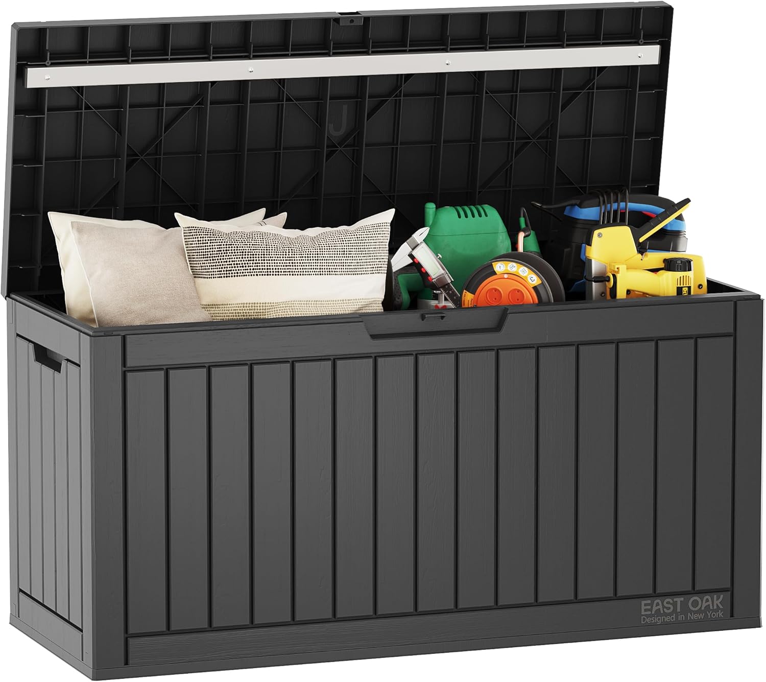 EAST OAK Outdoor Storage Box, 60 Gallon Deck Box Indoor and Outdoor Use, Waterproof Resin Storage Bin wourant