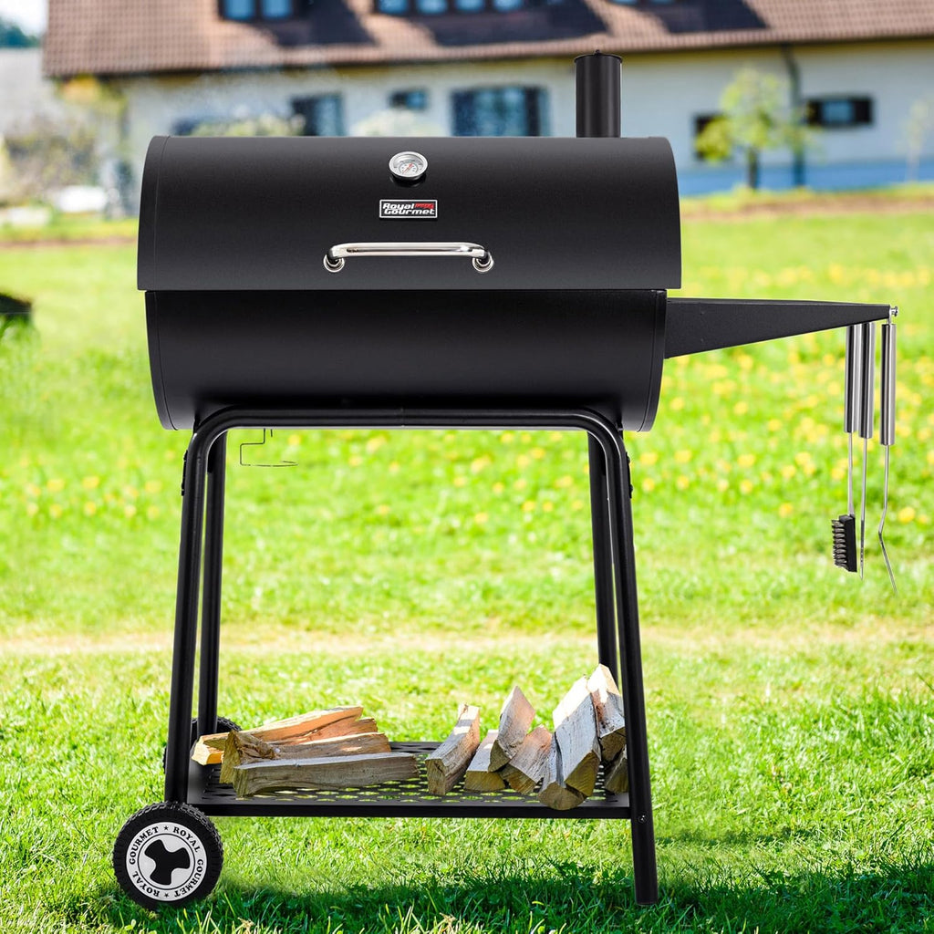Royal Gourmet CC1830 30 Inch Barrel Charcoal Grill with Warming Rack Outdoor BBQ Grill wourant