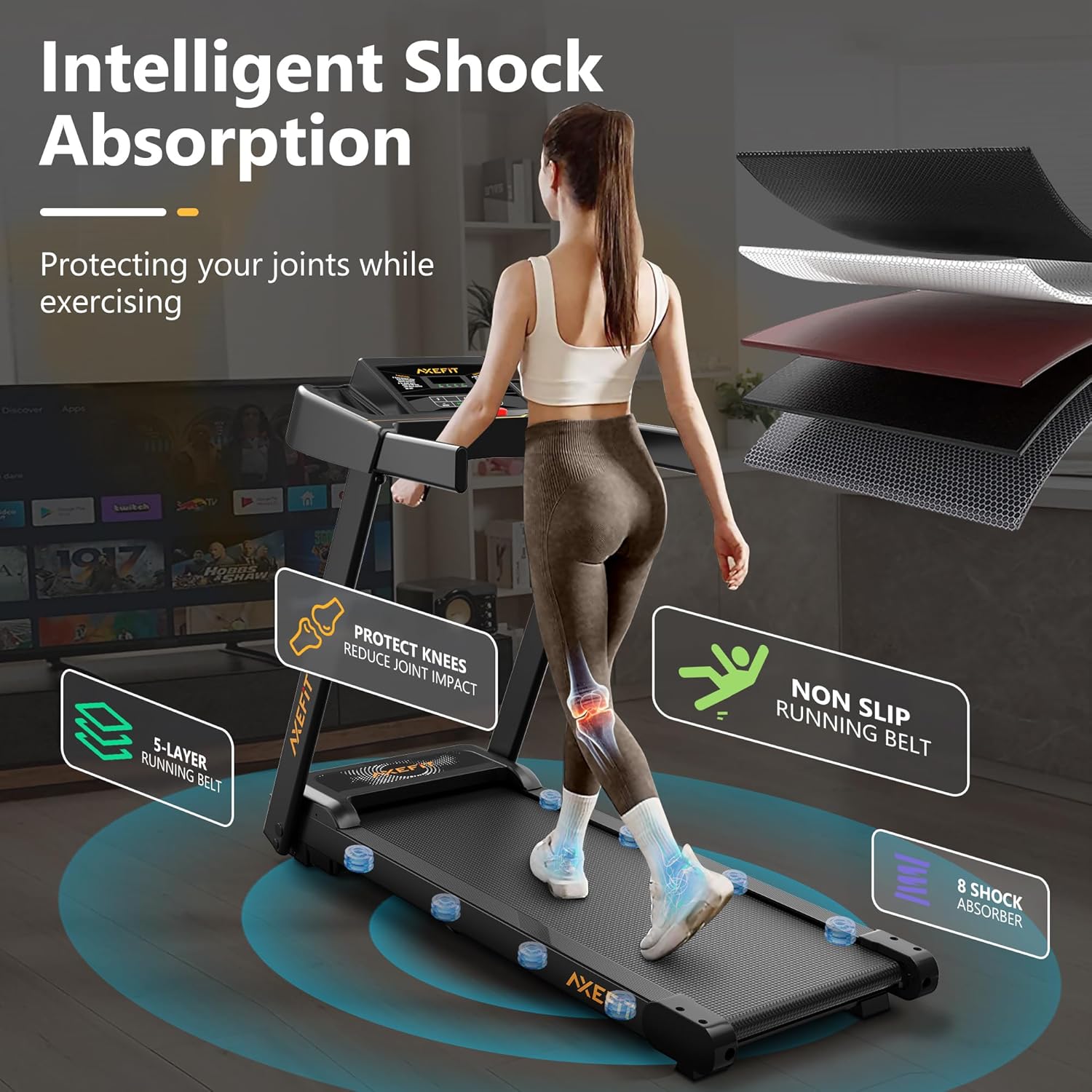 2.5 HP Portable Treadmill with Inclined Walking Pad, Panel and Remote, 4-in-1 Walking Treadmill, 265 lb Capacity wourant