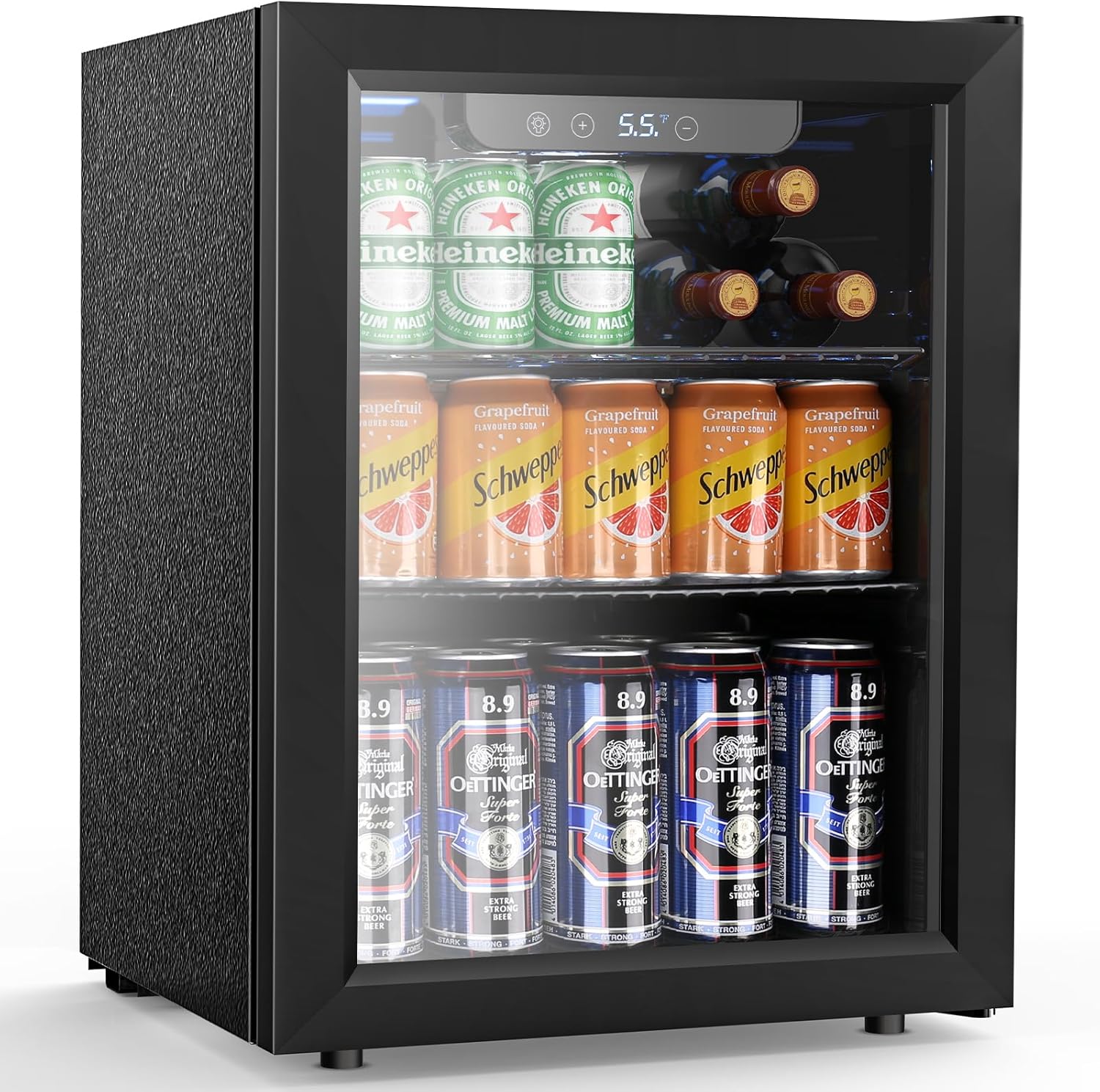 Electactic Mini Fridge 130 Can Beverage Refrigerator Cooler 3.2 Cu.Ft Drink Fridge wourant