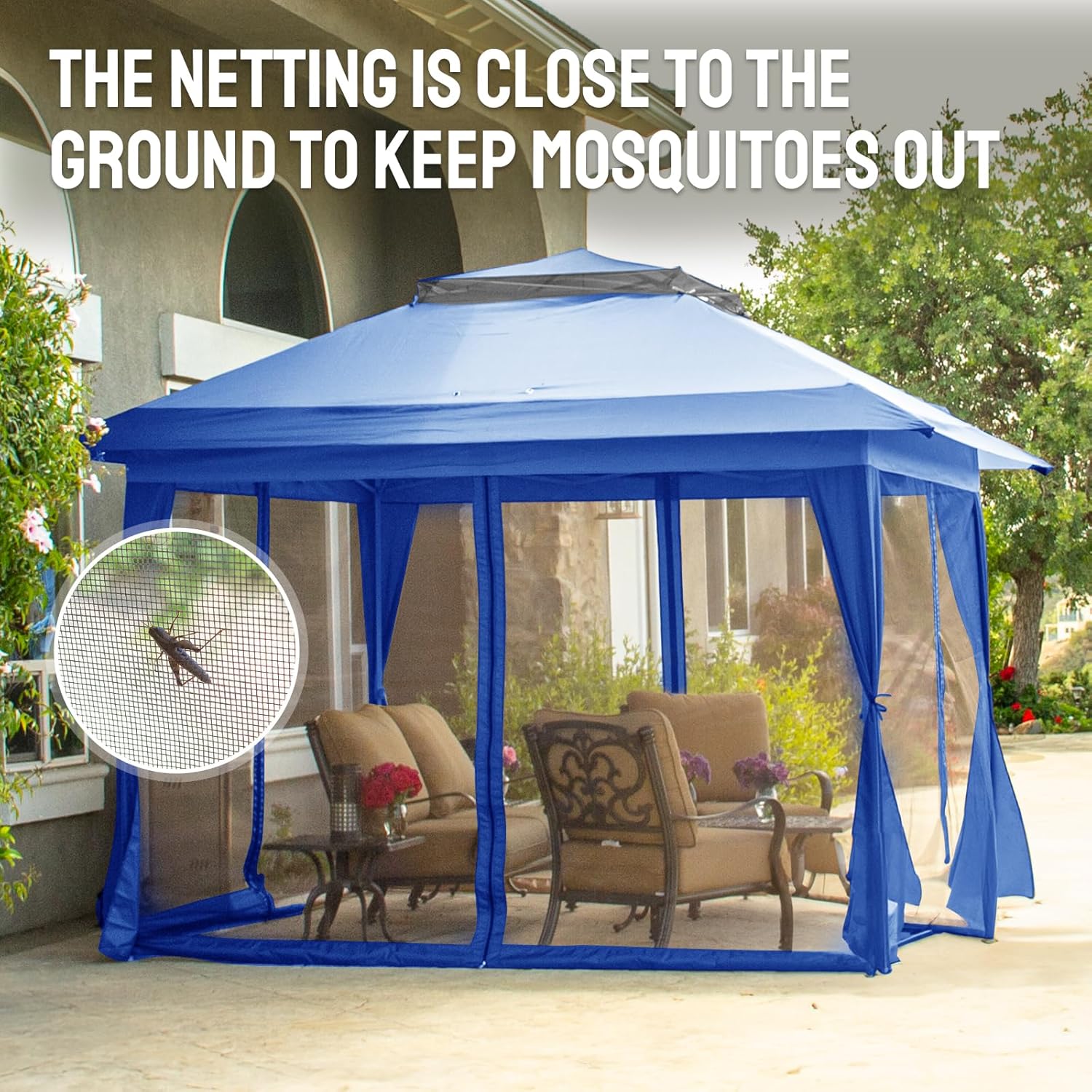 CROWN SHADES 13x13 Pop Up Gazebo, Canopy Tent, Gazebos on Clearance - Outdoor Gazebo for Backyard & Patio Furniture - Carpa Pop Up Tent with Wheeled STO-N-Go Cover Bag (White) wourant