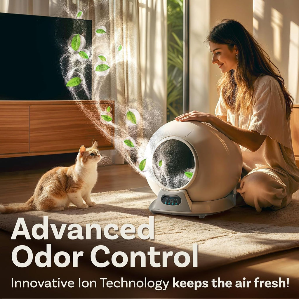 Self Cleaning Litter Box with Auto Safety Sensors for Multiple Cats - Automatic Cat Litter Box Self-Cleaning - Covered Odor Removal with APP Control - Compatible On All WiFi wourant