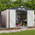 Aoxun 10 x 12 ft Outdoor Storage Shed with Double Hinged Door Utility Garden Shed wourant