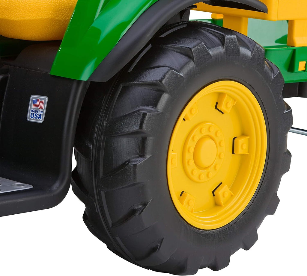 Peg Perego John Deere Ground Force Tractor with Trailer 12 Volt Ride on wourant