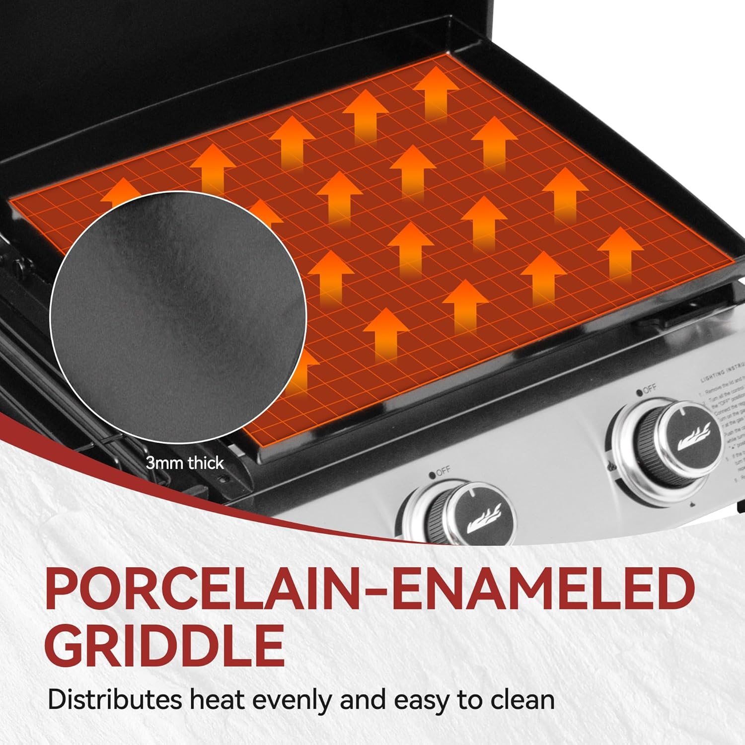 Royal Gourmet PD1305H 3 Burner Propane Gas Grill and Griddle Combo Lid 3-in-1 Grill Griddle Combo wourant