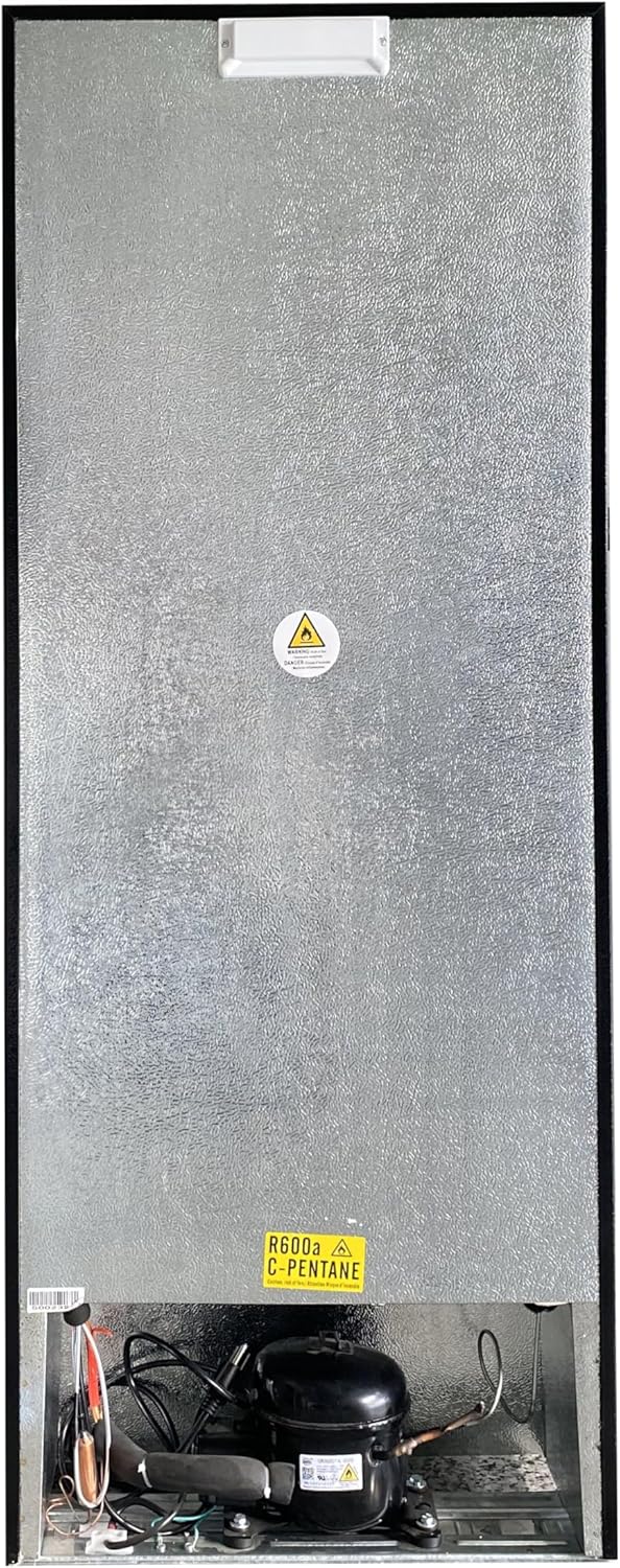 Frigidaire Upright Freezer, 6.5 cu. ft., Deep Freeze, Vinyl Coated Metal with Wire Shelving, Compact for Kitchen, RV, Dorm, Cabin, and Trailer, Platinum Design Series, Silver - 21D x 23W x 56H wourant