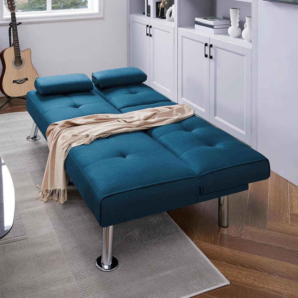 Convertible Sofa Bed Modern Imitation Leather Home Recliner Flip Double Sofa Folding Sofa Bed Guest Bed wourant