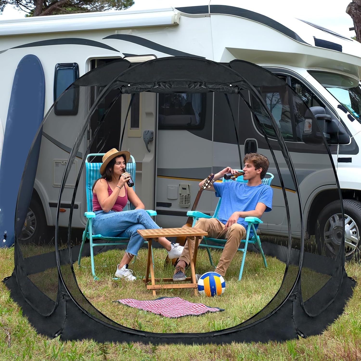 Alvantor Screen House Gazebo, 6-10-15 Person Pop Up Igloo Screened Canopy Tent with Mosquito Netting Sides, Instant UV Resistant Sun Shelter for Garden, Patio, Backyard wourant