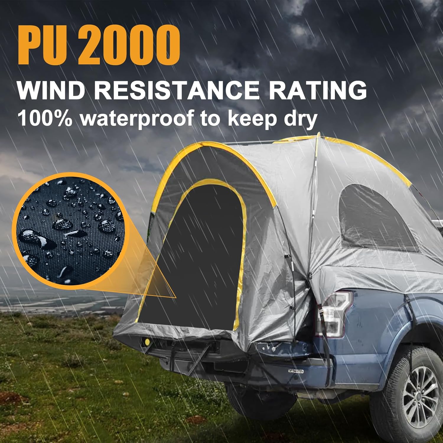 SUV Tent, 5-9 Person Rectangle Car Tent for Family, Waterproof & Windproof for Car Camping, Large Camping Tents with Storage Bag, SUV, Van, Jeep, Pickup 8FT L x 10.6FT W x 7.2FT H wourant