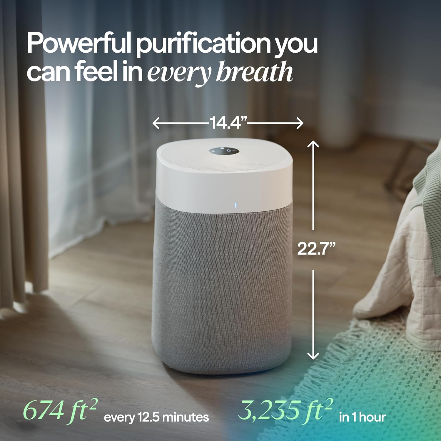 BLUEAIR Air Purifiers for Large Rooms, Cleans 3,048 Sqft In One Hour, HEPASilent Smart Air Cleaner For Home, Pets, Allergies, Virus, Dust, Mold, Smoke - Blue Pure 211i Max woonhhop
