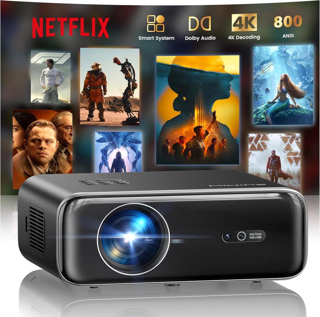 [Built-in Official Apps/4K Support] Smart Outdoor Projector with WiFi and Bluetooth wourant