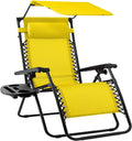 Best Choice Products Folding Zero Gravity Outdoor Recliner Patio Lounge Chair w/Adjustable Canopy Shade, Headrest, Side Accessory Tray, Textilene Mesh - Peacock Blue wourant