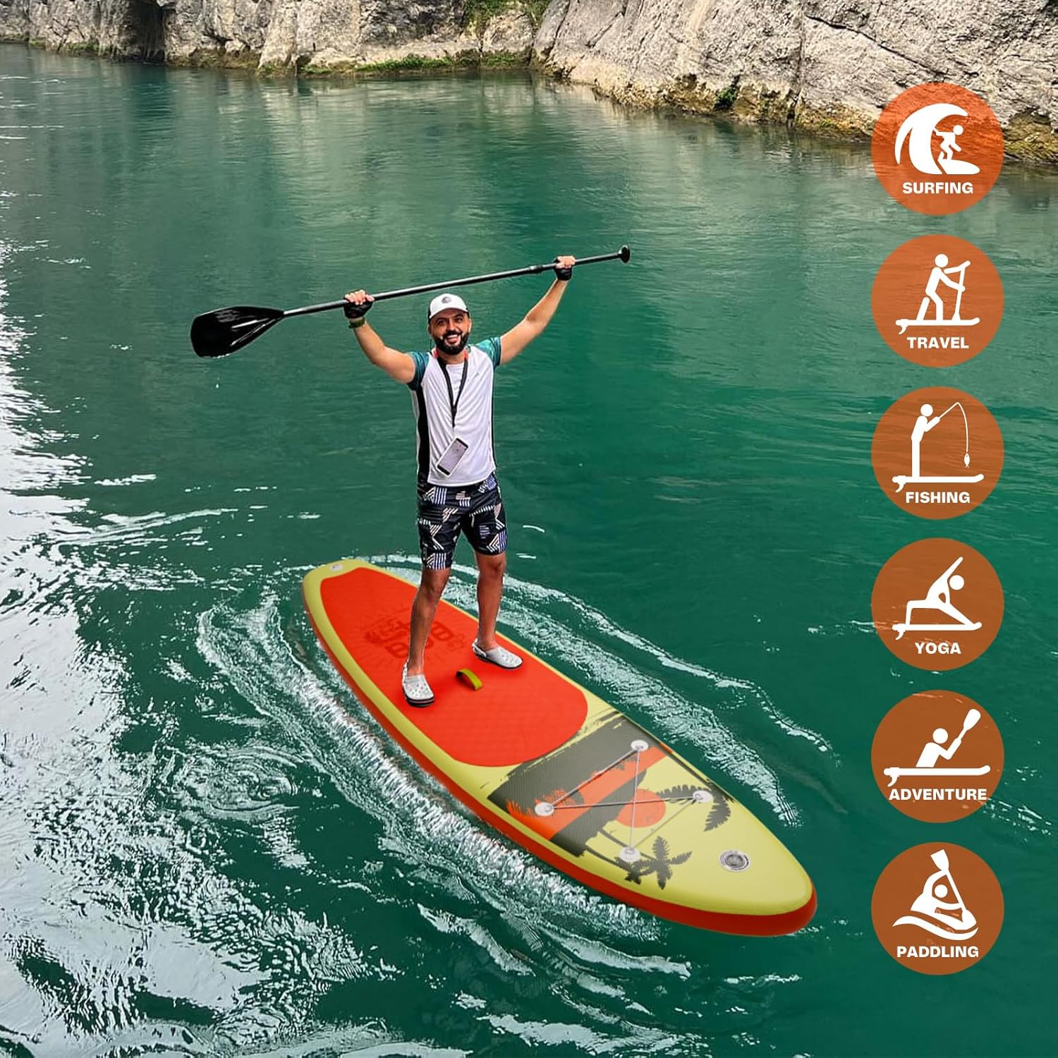 FunWater Inflatable Stand Up Paddle Board with Premium SUP Paddle Accessories, Non-Slip EVA Deck, 11'/10'6' Paddle wourant