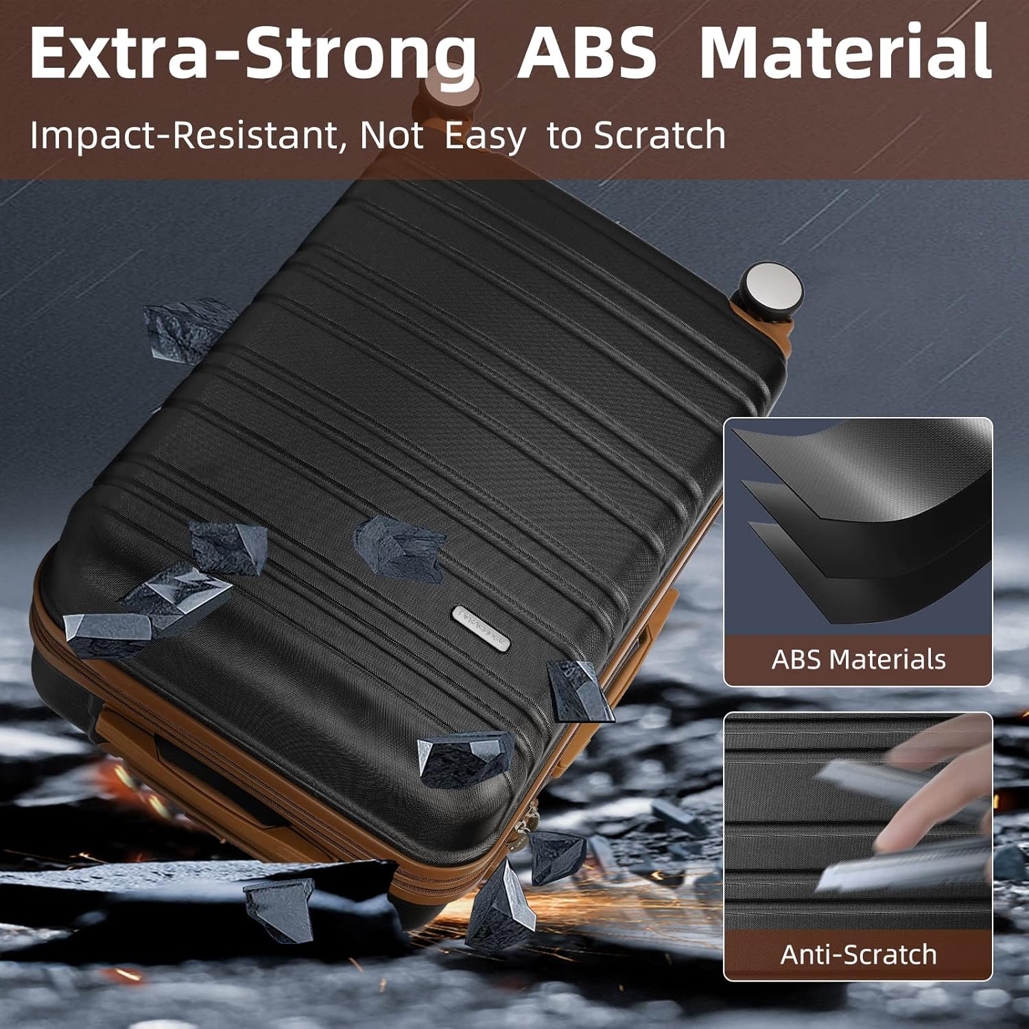 6-piece luggage set, expandable hardshell suitcase set with spinner wheels, lightweight rolling luggage set wourant