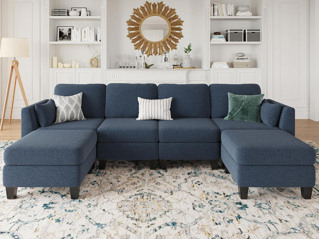 Modular Sectional Sof Convertible U Shaped Sofa Couch with High Density Memory Foam wourant