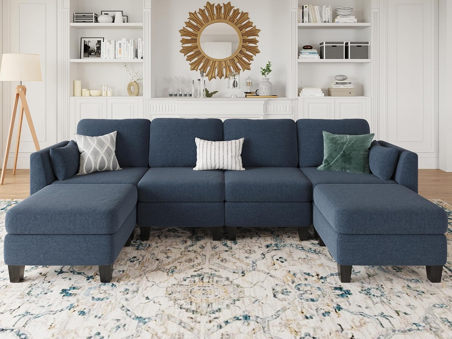 Modular Sectional Sof Convertible U Shaped Sofa Couch with High Density Memory Foam wourant