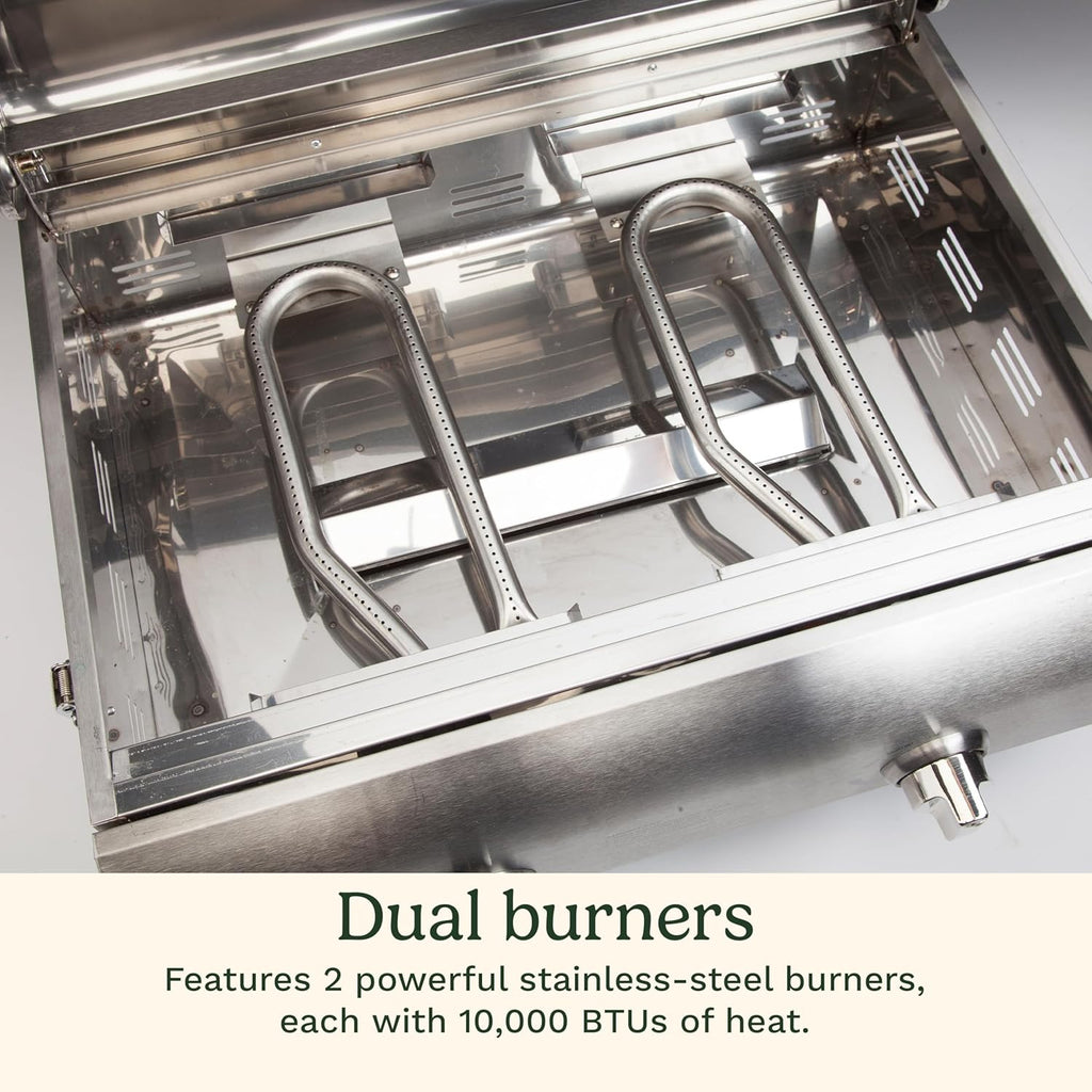 Cuisinart Chef's Style Tabletop Portable Propane Grill 20,000 BTU Stainless Steel Gas Grill wourant