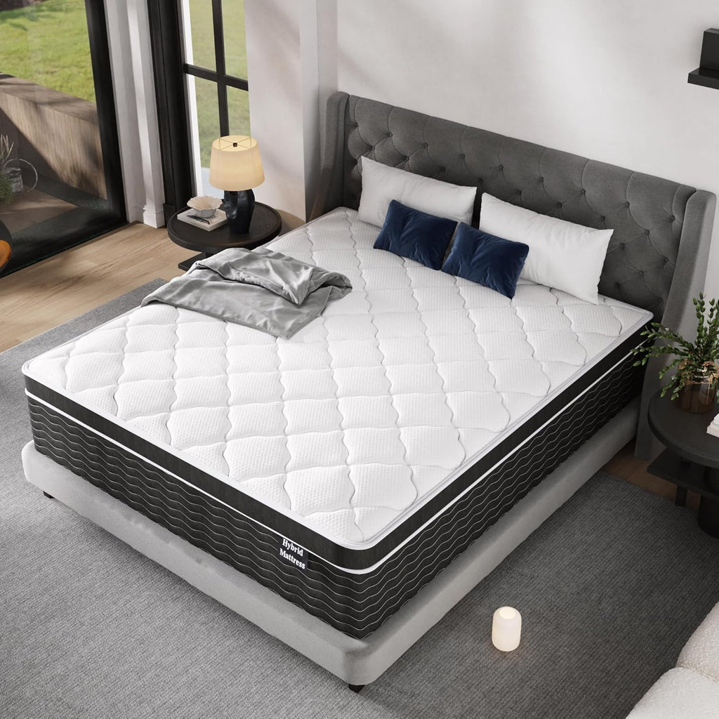 Full Size Mattress, 10 inch Full Bed Mattress in a Box, Medium Plush Hybrid Mattresses with Gel Memory Foam and Pocket Springs, Pressure Relief & Upgraded Support, Cooling and Breathable wourant