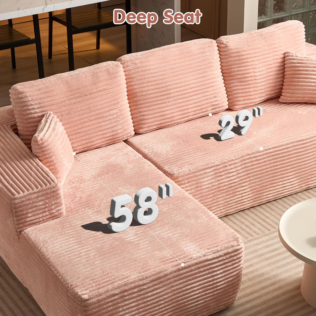 Ovios 104" Cloud Section Sofa L-shaped lounge chair, modern modular sofa wourant