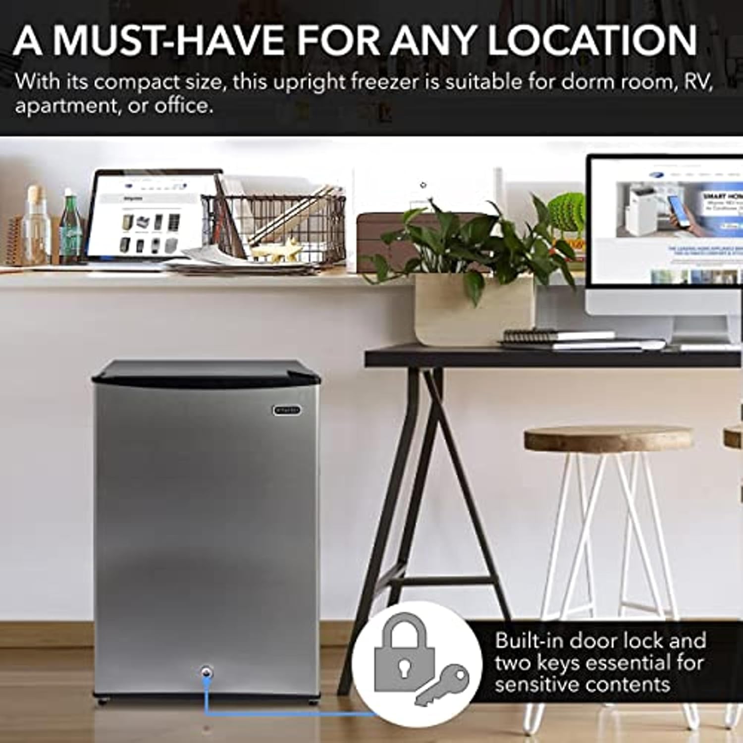 Whynter CUF-112SS Mini, Energy Star Rated Small Upright Freezer with Lock, Stainless Steel -1.1 Cubic Feet wourant