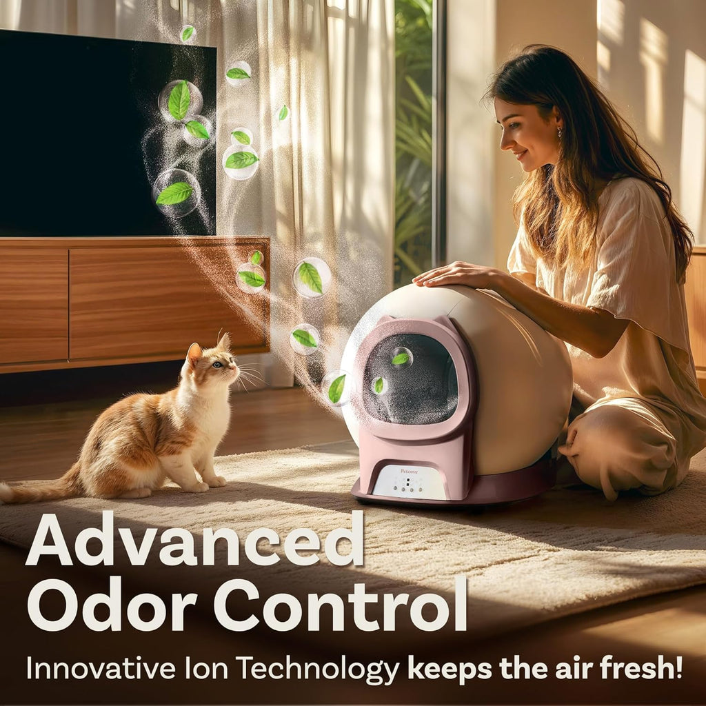 Self Cleaning Litter Box with Auto Safety Sensors for Multiple Cats - Automatic Cat Litter Box Self-Cleaning - Covered Odor Removal with APP Control - Compatible On All WiFi wourant