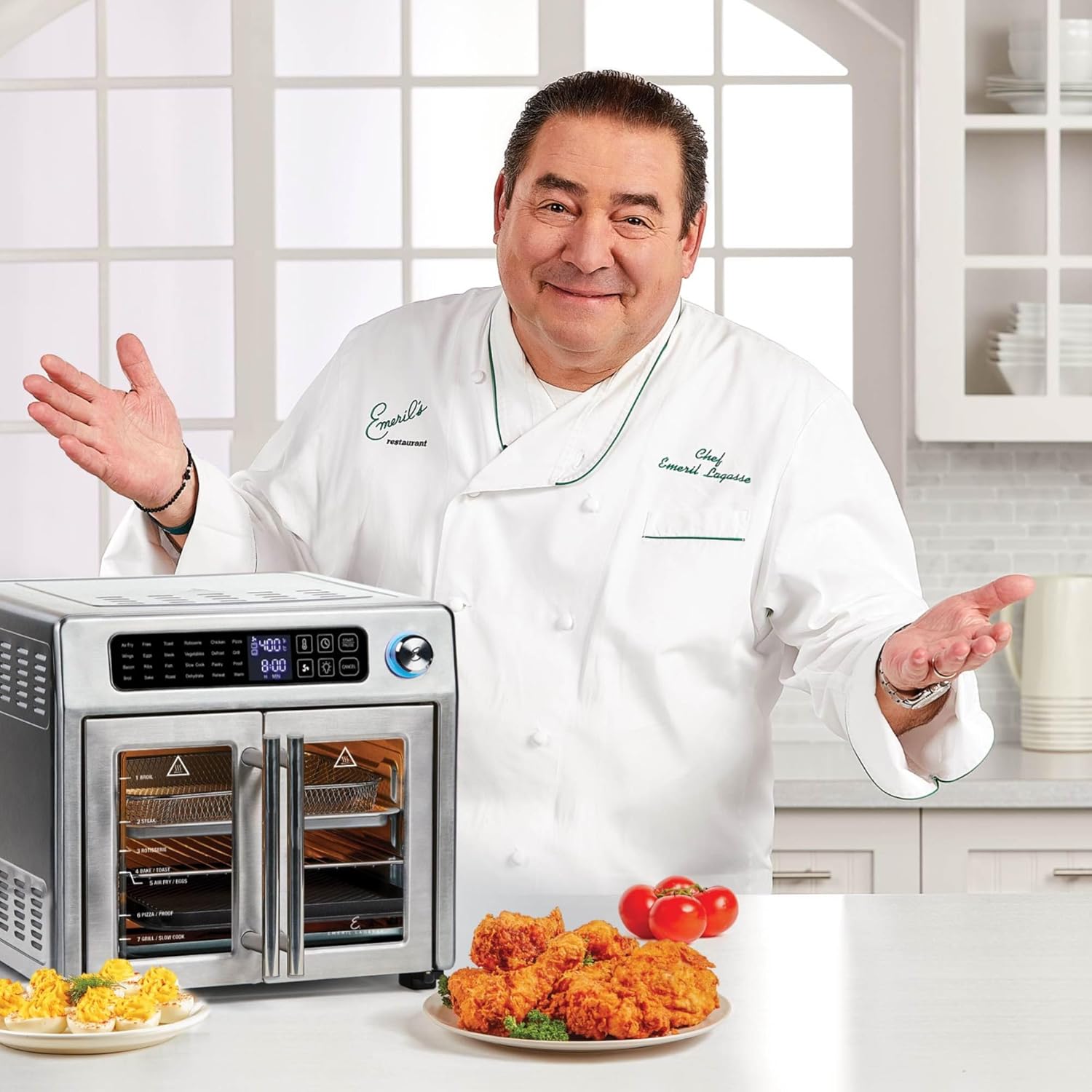 Emeril Lagasse Extra Large French Door Air Fryer Toaster Oven Combo, 24 Cooking Functions wourant