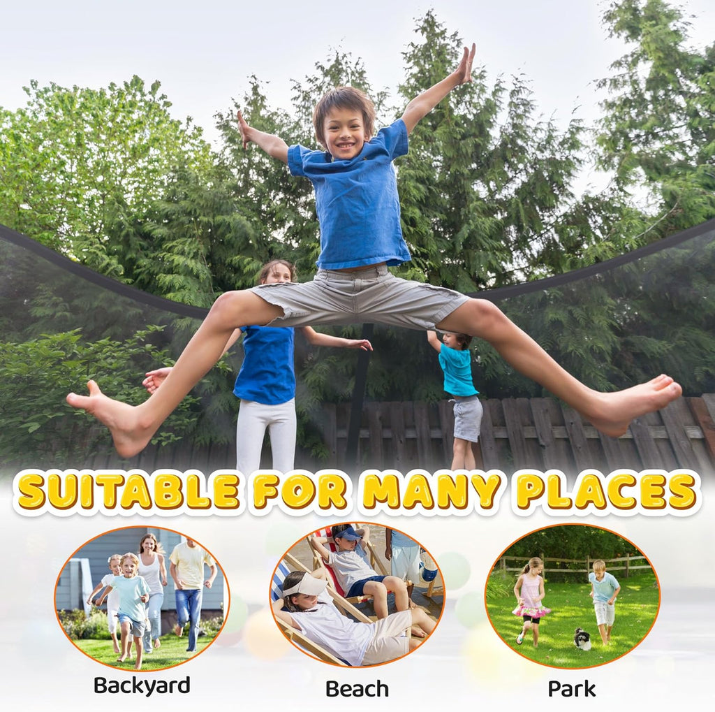 Trampoline 8FT 10FT 12FT 14FT 16FT, Recreational Trampolines with Enclosure Net and Ladder, Outdoor Anti-Rust Trampolines for Kids and Adults, ASTM Approved wourant