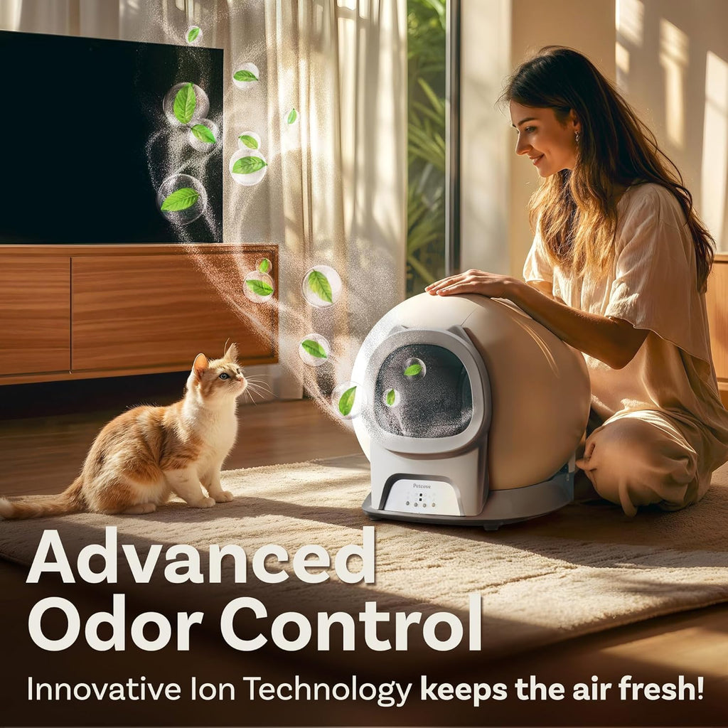 Self Cleaning Litter Box with Auto Safety Sensors for Multiple Cats - Automatic Cat Litter Box Self-Cleaning - Covered Odor Removal with APP Control - Compatible On All WiFi wourant