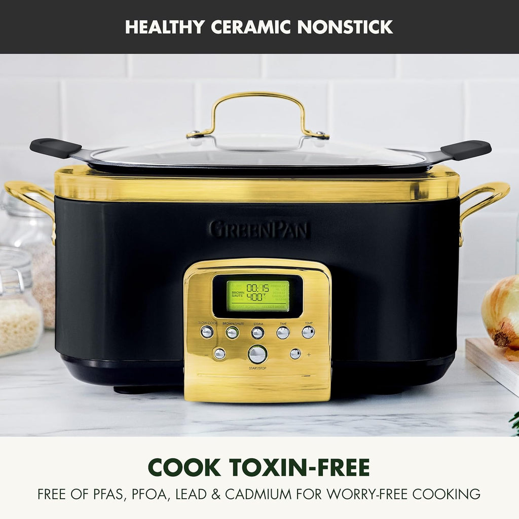 8-in-1 Programmable 6QT Electric Slow Cooker with Dishwasher-Safe Lid and Removable Base wourant