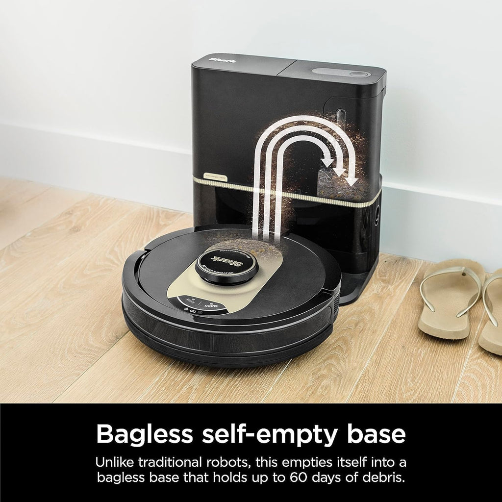 AI Robot Vacuum with XL HEPA Self-Empty Base, Bagless, 60-Day Capacity, LIDAR Navigation, Perfect for Pet Hair, Compatible with Alexa, Wi-Fi Connected, Carpet & Hard Floor, Black wourant